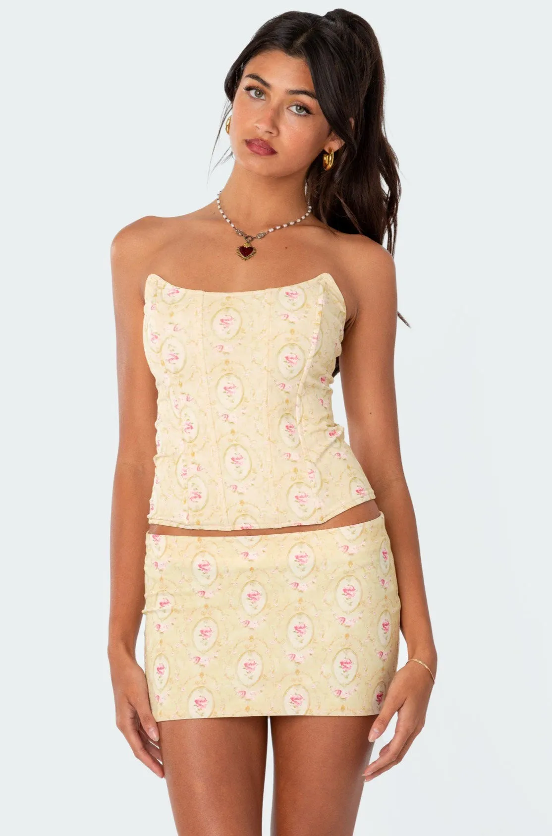 Lady Printed Mesh Corset sold by Edikted