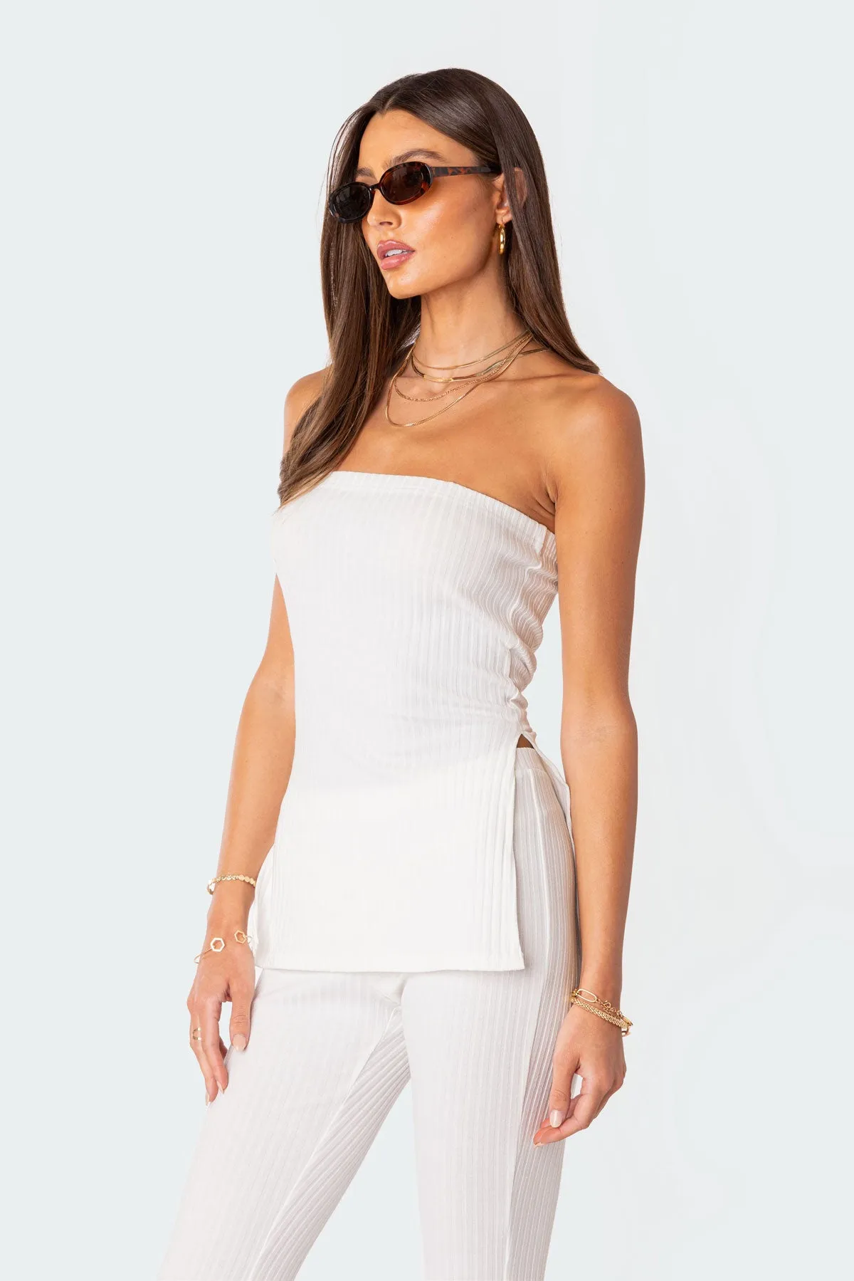 Dekota Slit Ribbed Top sold by Edikted product image thumbnail 3
