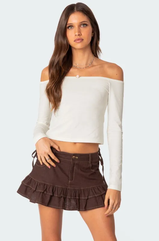Rosanne Off Shoulder Top sold by Edikted