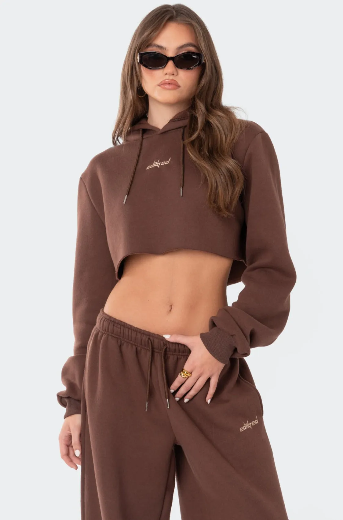 Brenna Cropped Hoodie sold by Edikted