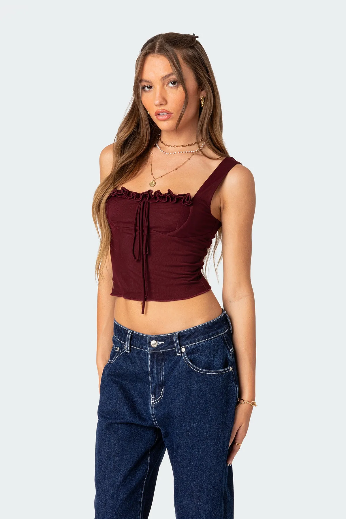 Aurelia Bustier Mesh Top sold by Edikted product image thumbnail 3