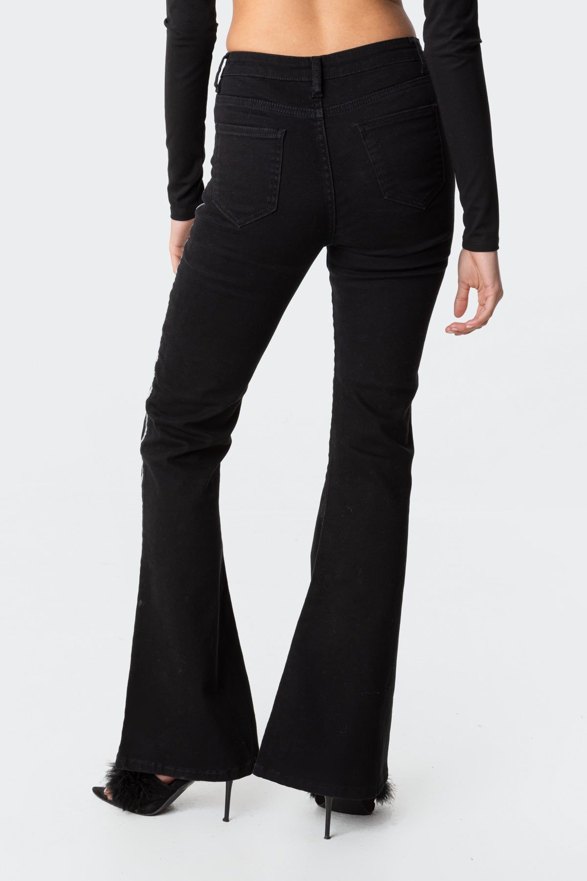 Silver Stripe Flared Jeans sold by Edikted product image thumbnail 5