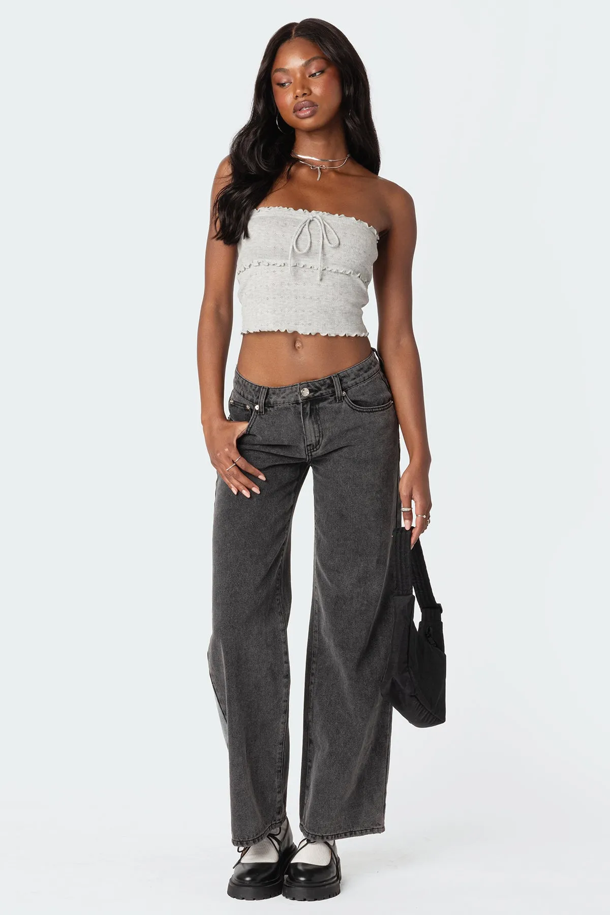 Savannah Pointelle Tube Top sold by Edikted product image thumbnail 2