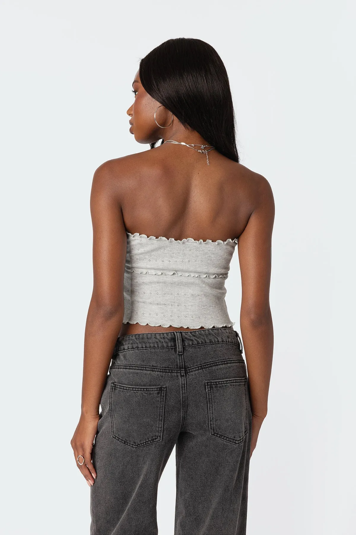 Savannah Pointelle Tube Top sold by Edikted product image thumbnail 5