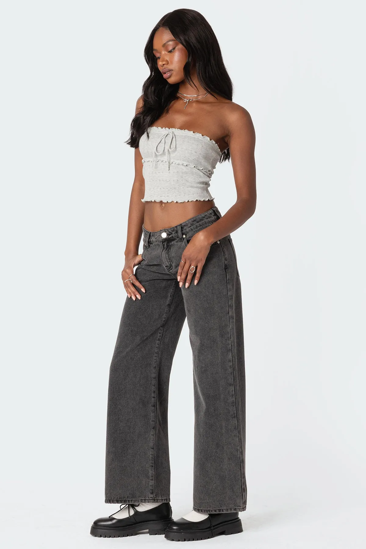 Savannah Pointelle Tube Top sold by Edikted product image thumbnail 4