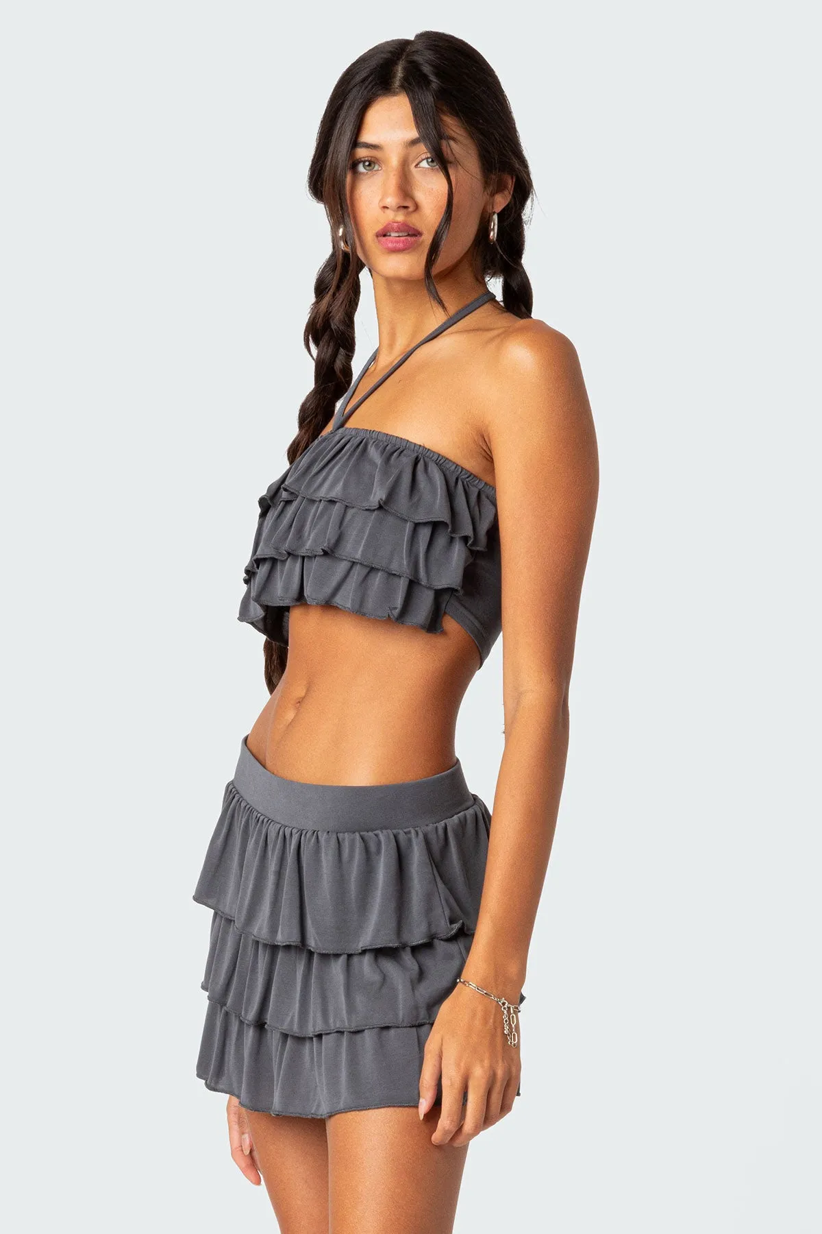 Aimee Ruffle Crop Top sold by Edikted product image thumbnail 3