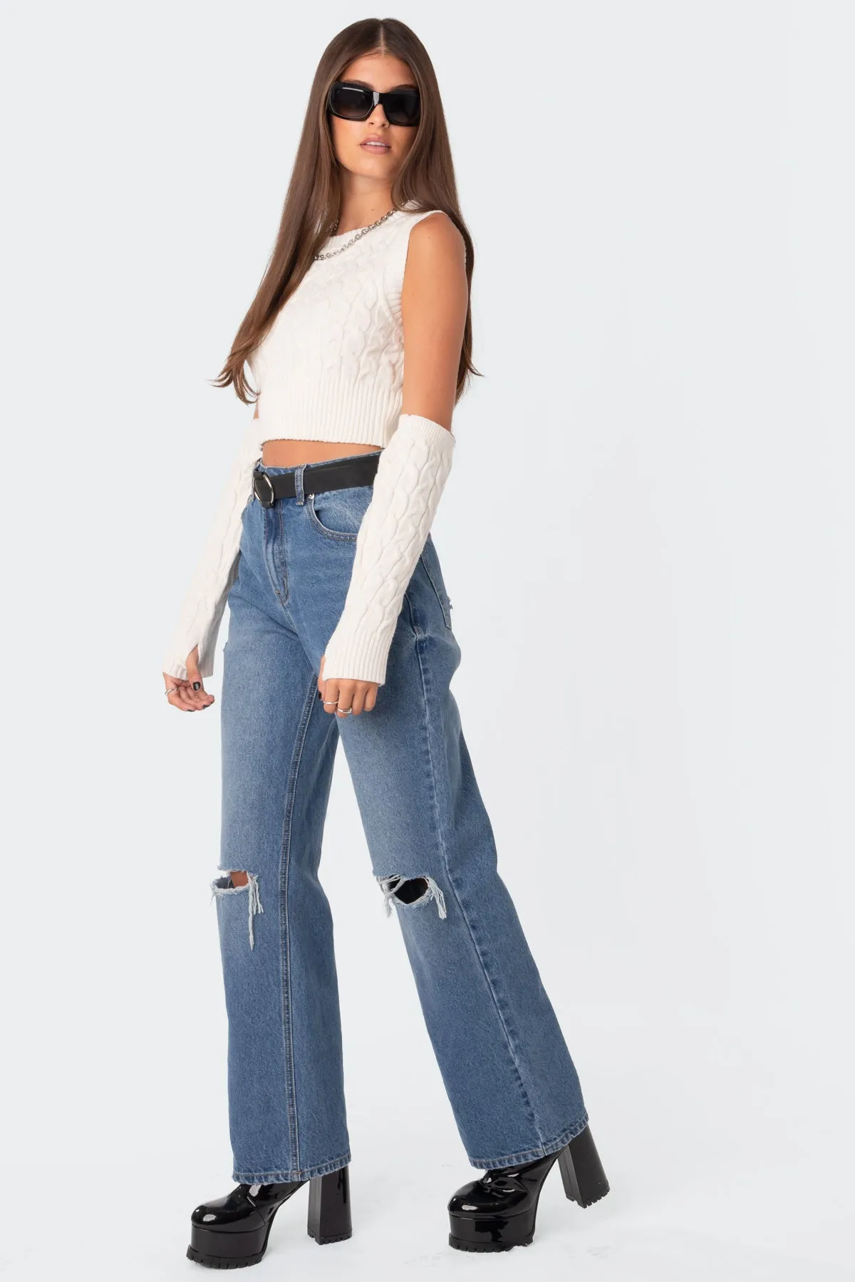 Lori High-Rise Wide Leg Jeans sold by Edikted product image thumbnail 3
