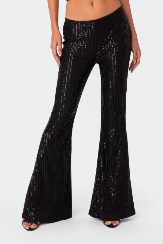 Nola Flared Sequin Pants sold by Edikted