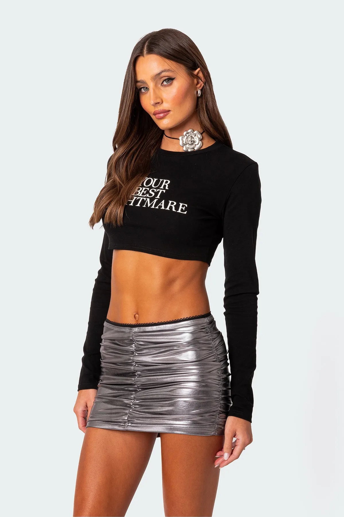 Best Nightmare Cropped T Shirt sold by Edikted product image thumbnail 3