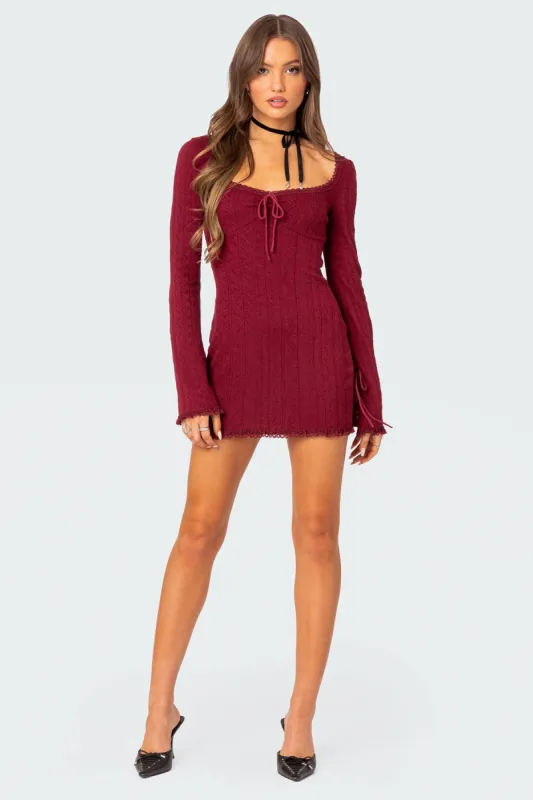 Krista Lacey Knit Mini Dress sold by Edikted