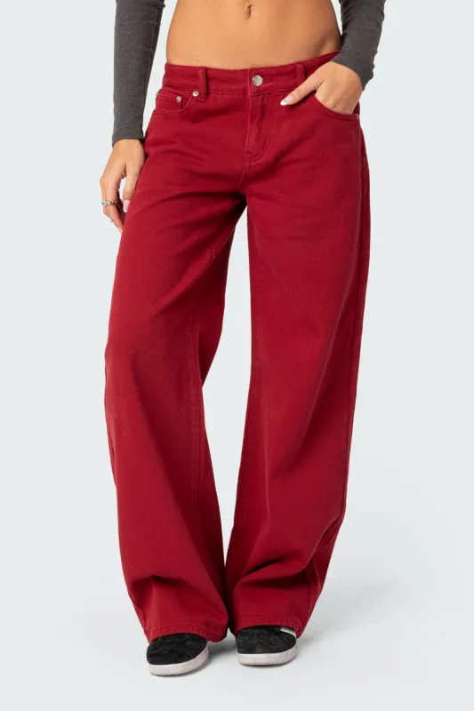 Roman Low Rise Slouchy Jeans sold by Edikted