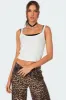 Layered Contrast Ribbed Tank Top sold by Edikted