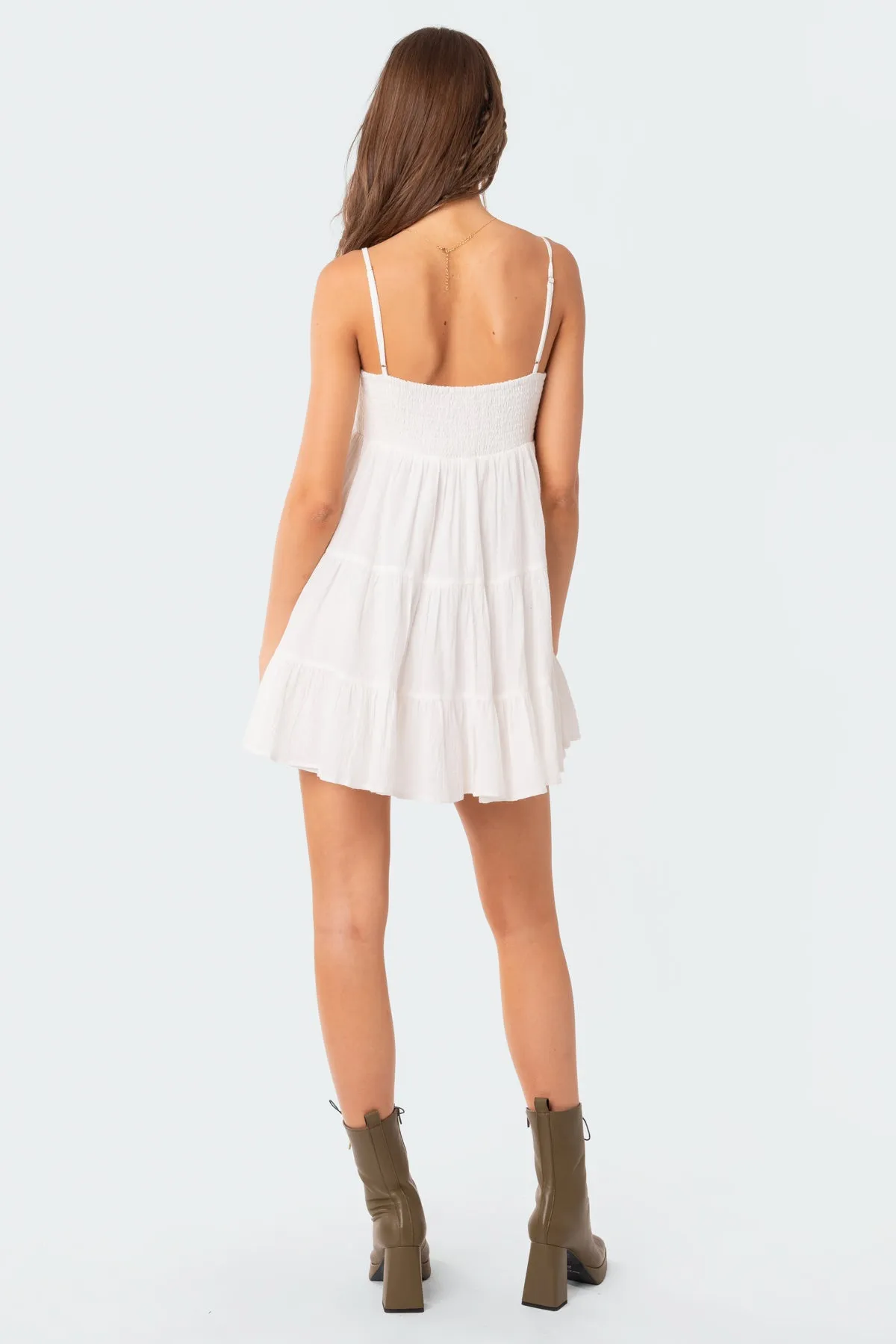 Ivory Oversized Mini Dress sold by Edikted product image thumbnail 4