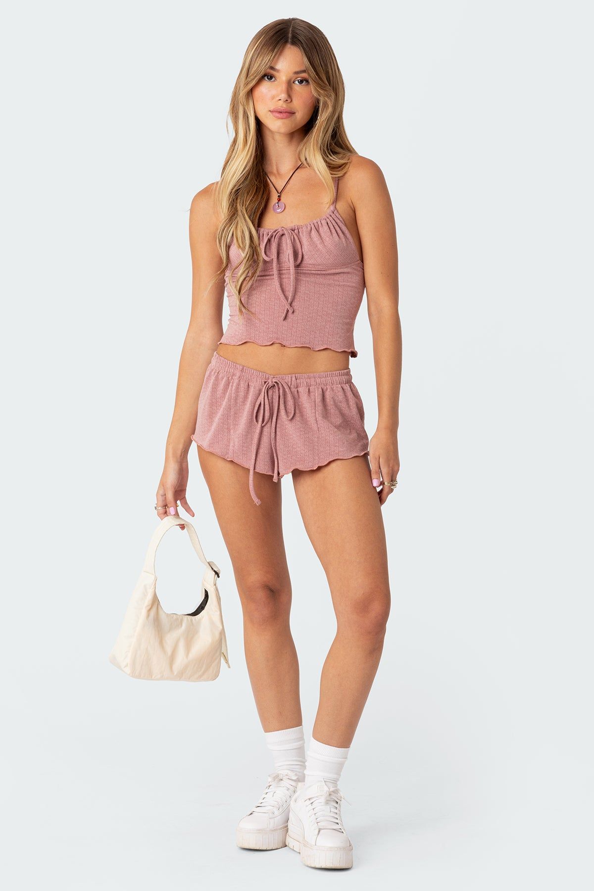 Lumi Pointelle Shorts sold by Edikted product image thumbnail 5