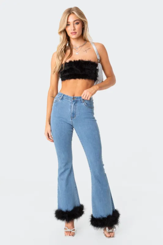 Trista Faux Fur Top sold by Edikted