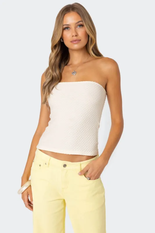 Albina Textured Tube Top sold by Edikted