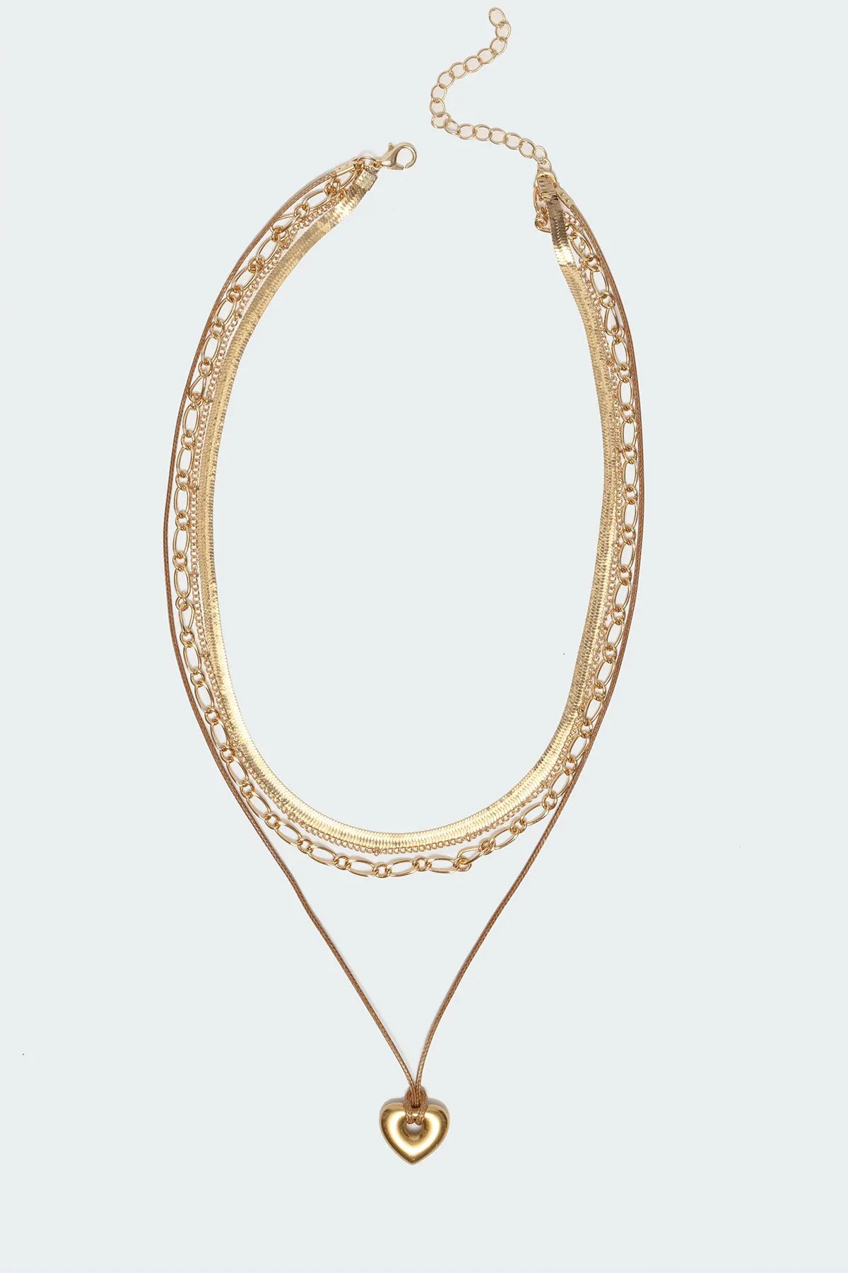 Open Heart Layered Necklace sold by Edikted product image thumbnail 2