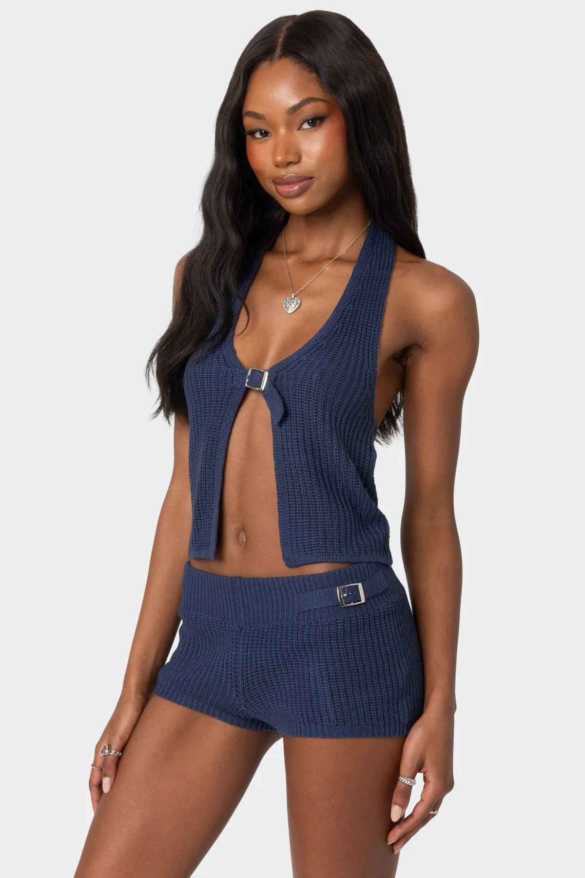 Weekender Belted Knit Halter Top sold by Edikted product image thumbnail 3