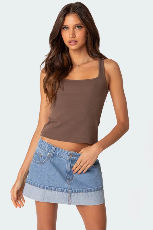 Square Neck Tank Top sold by Edikted