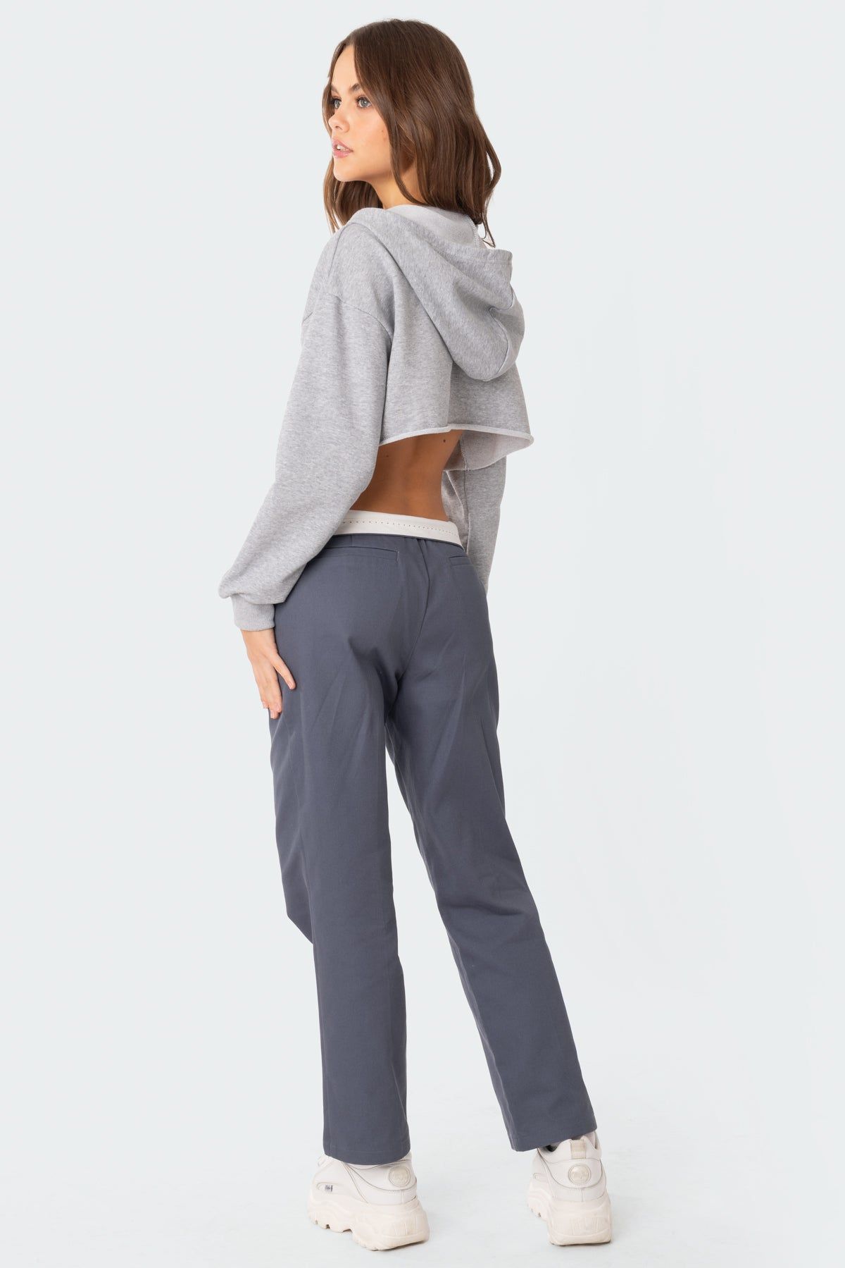 Broken Cropped Hoodie sold by Edikted product image thumbnail 5