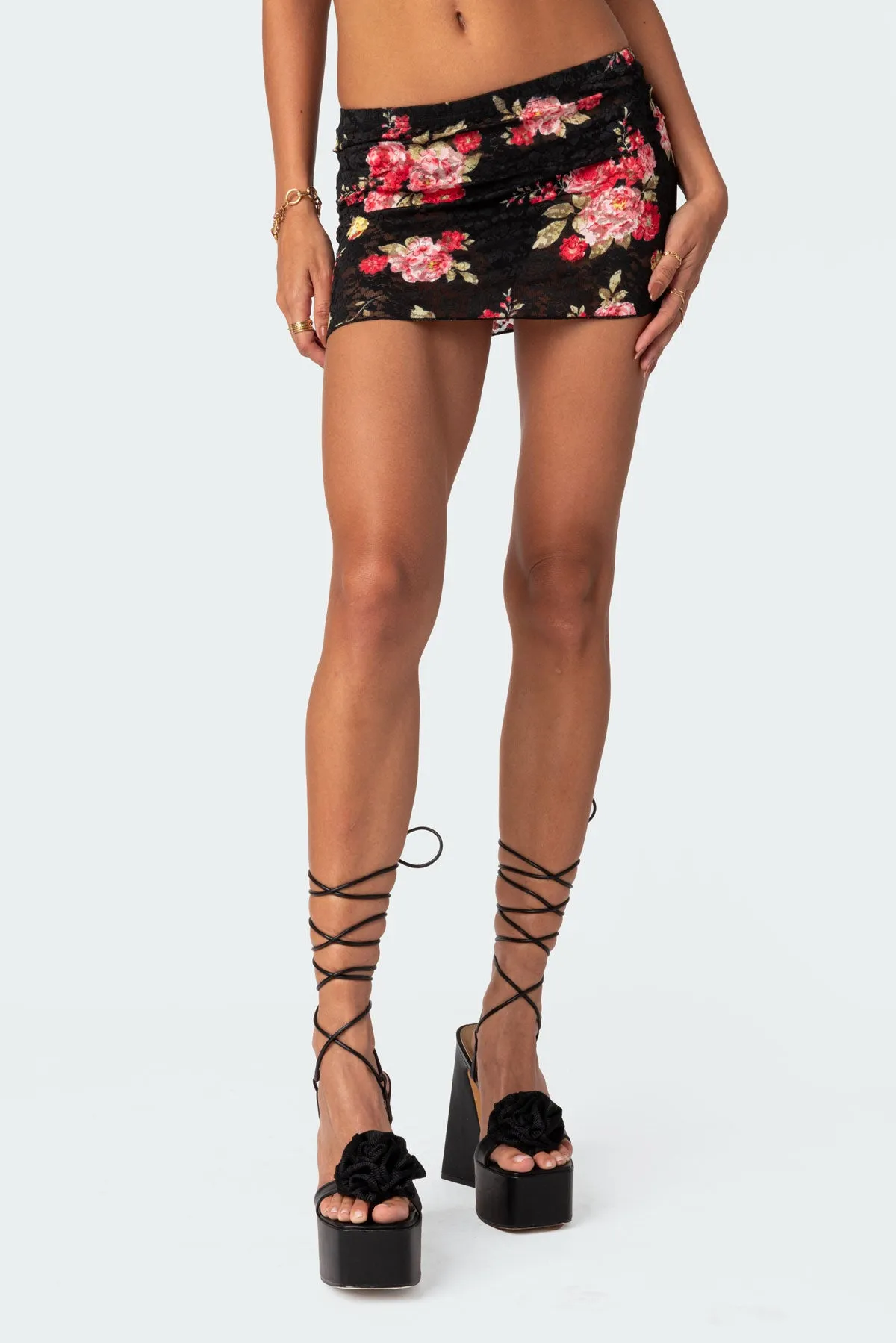 Portofino Printed Sheer Lace Mini Skirt sold by Edikted product image thumbnail 2