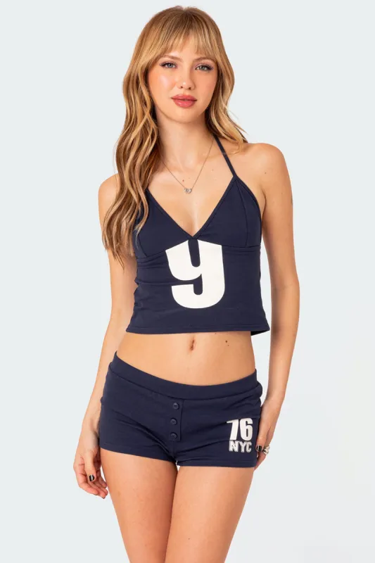 Jordan V Neck Halter Top sold by Edikted