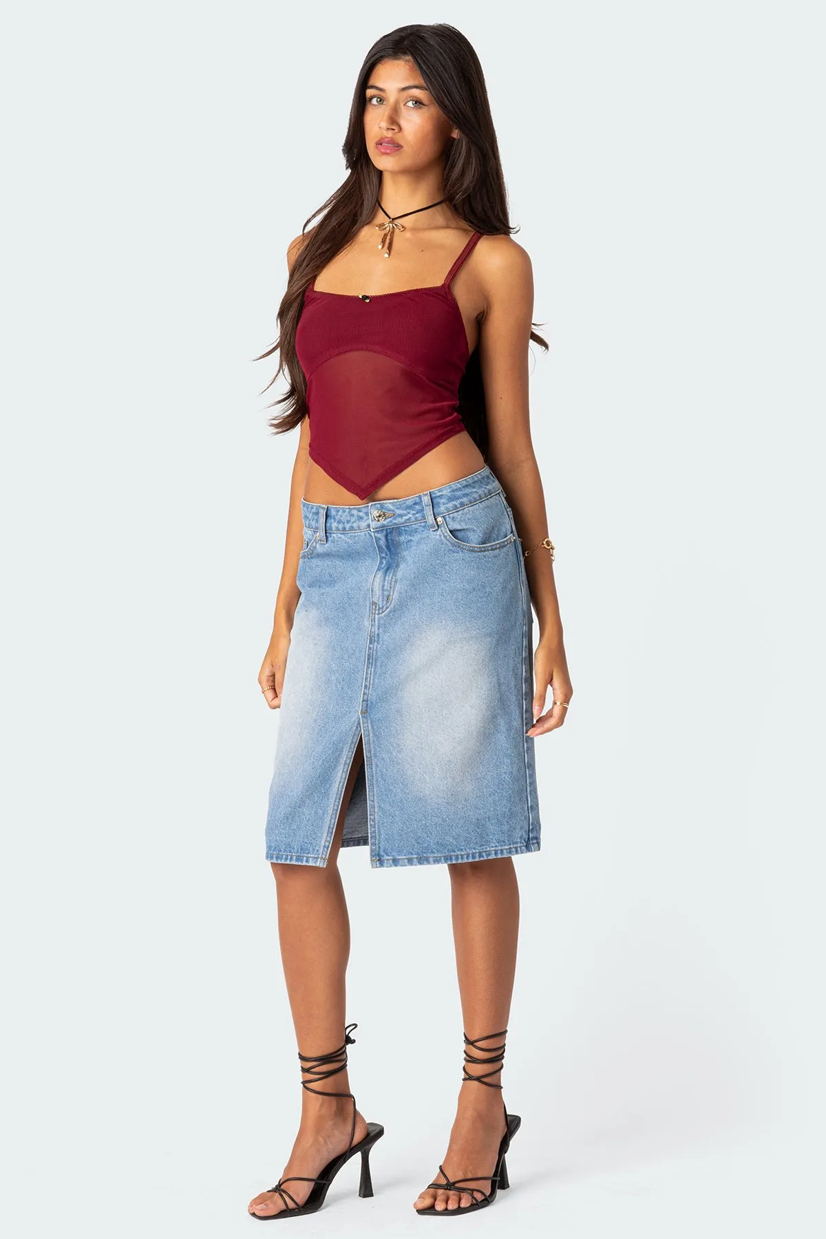 Cressida Sheer Mesh Tank Top sold by Edikted product image thumbnail 5