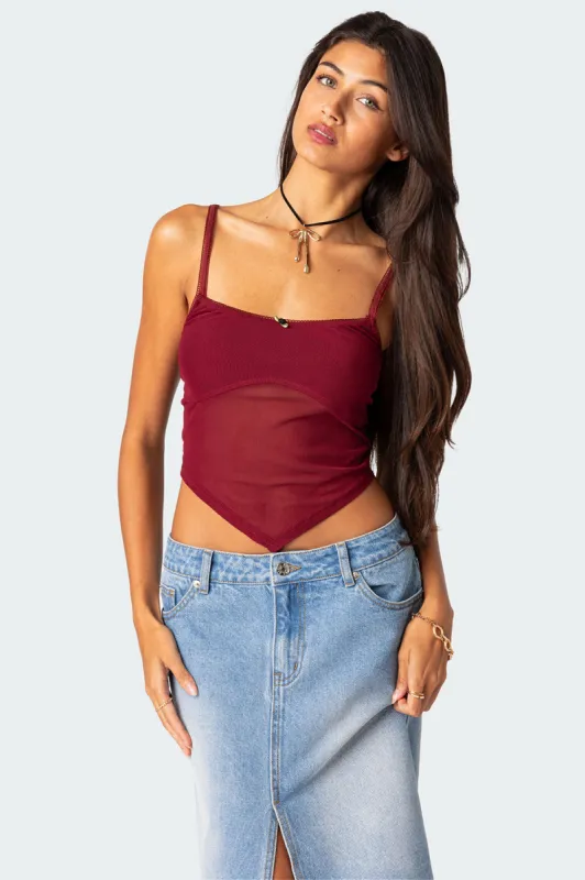 Cressida Sheer Mesh Tank Top sold by Edikted