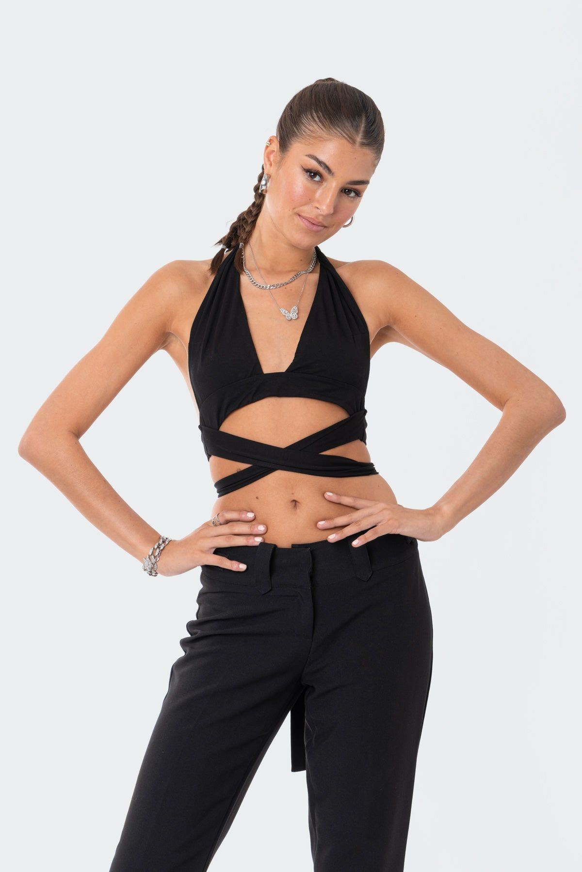 Nia Strappy Halter Top sold by Edikted product image thumbnail 4