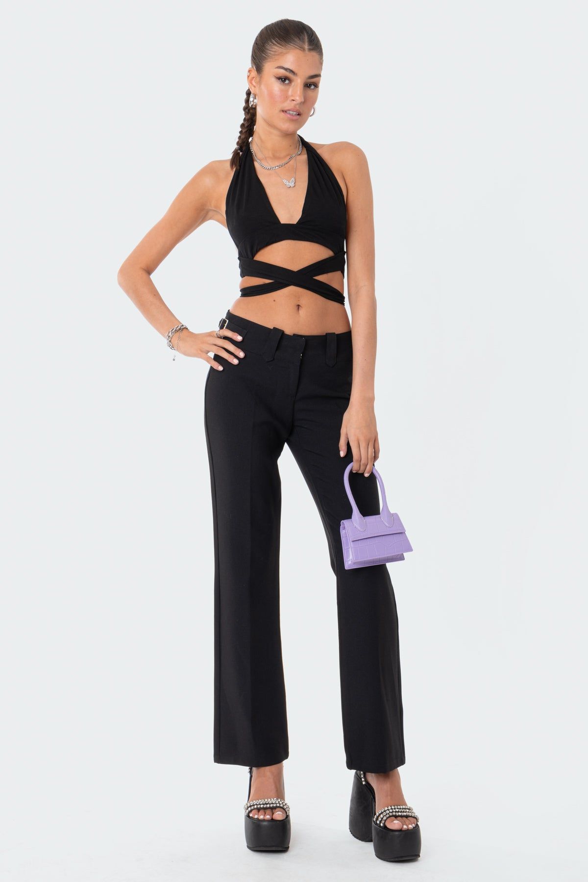 Nia Strappy Halter Top sold by Edikted