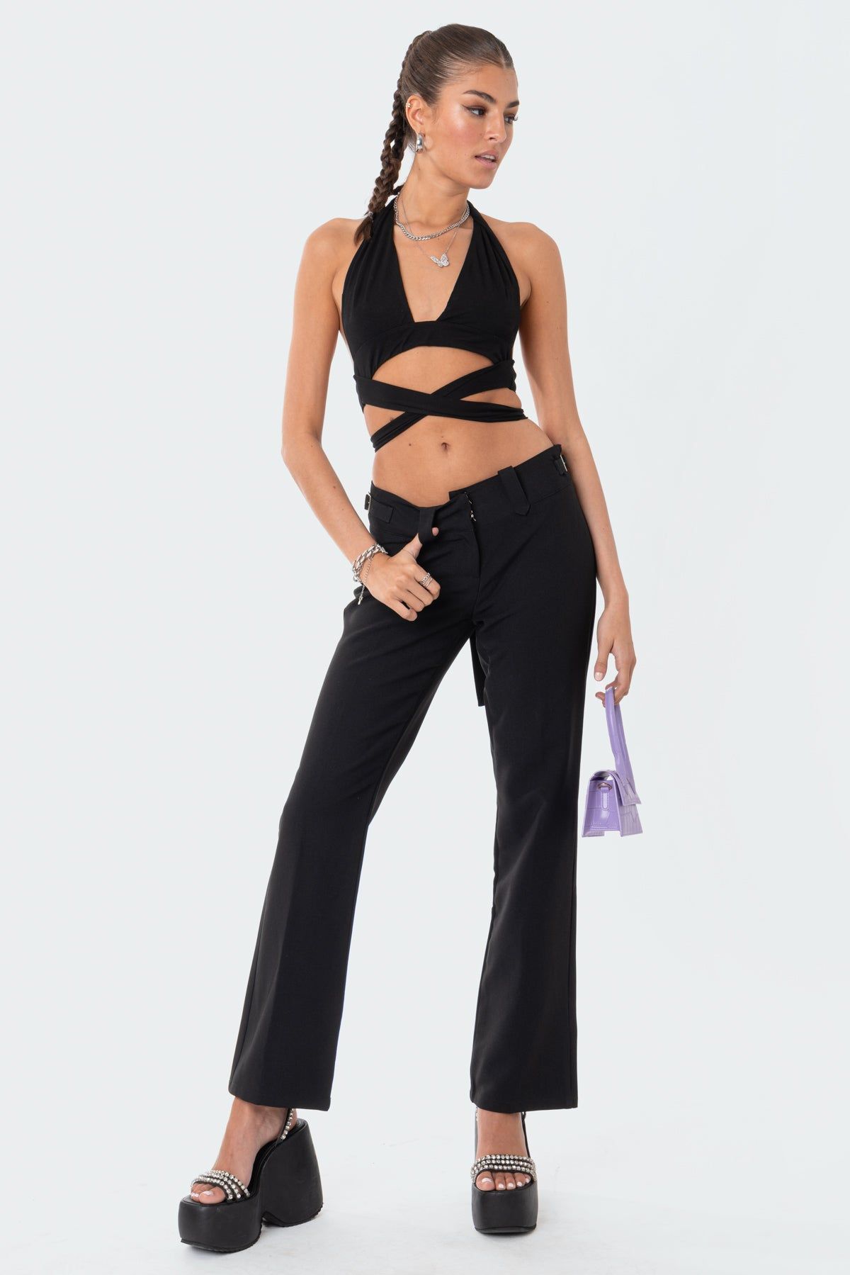 Nia Strappy Halter Top sold by Edikted product image thumbnail 3