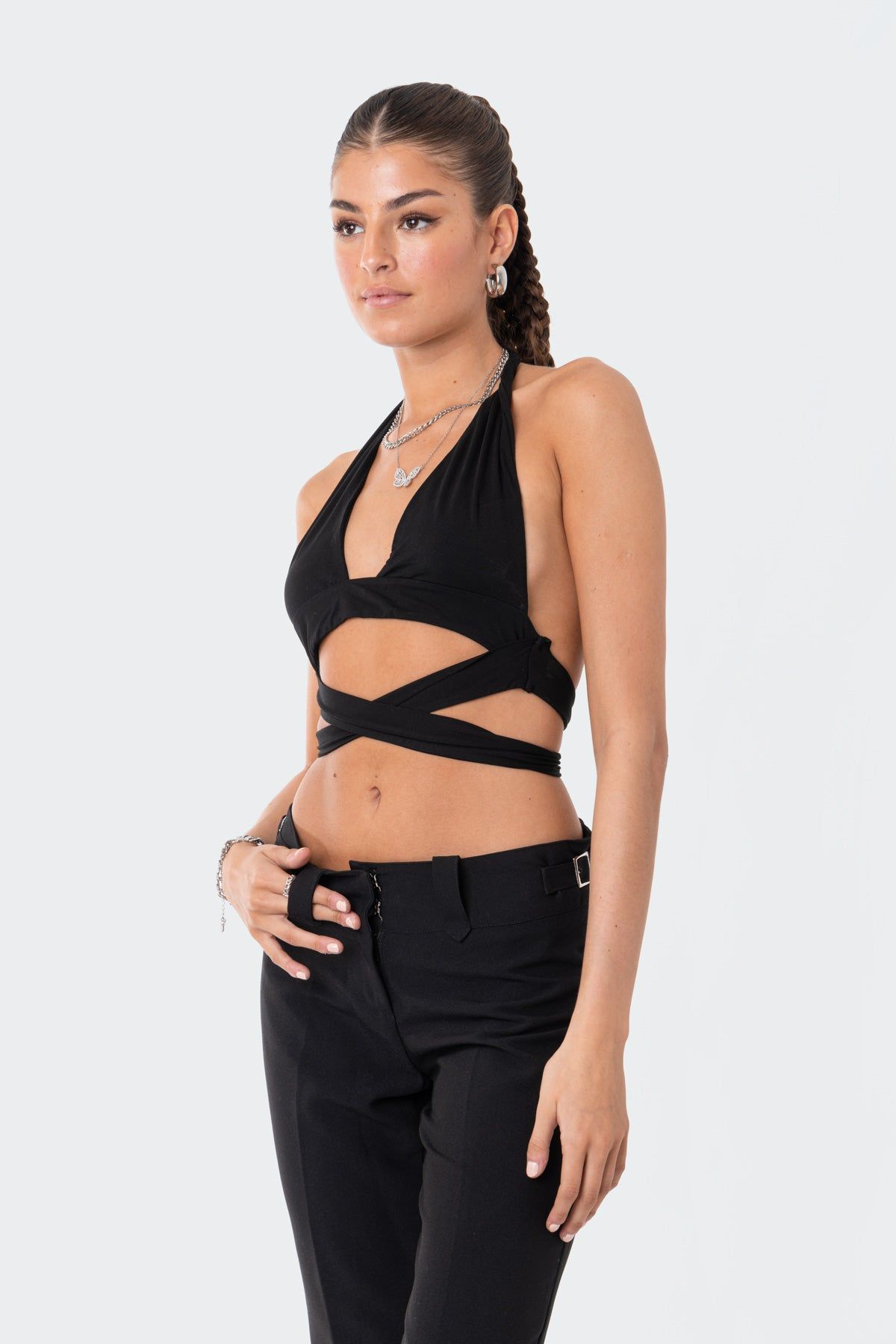 Nia Strappy Halter Top sold by Edikted product image thumbnail 2