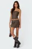 Ziva Faux Leather Lace Up Corset sold by Edikted