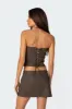 Ziva Faux Leather Lace Up Corset sold by Edikted