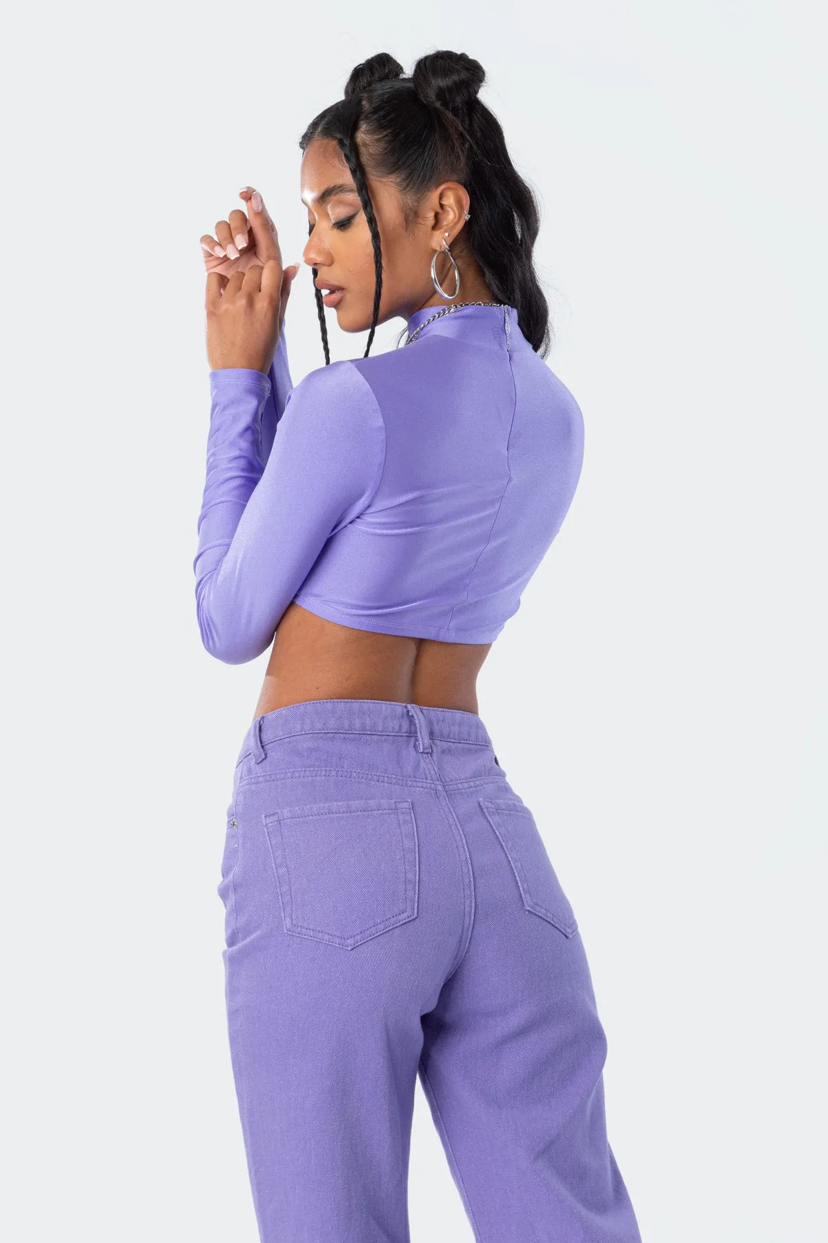 Kimmy Shiny Crop Top sold by Edikted product image thumbnail 5