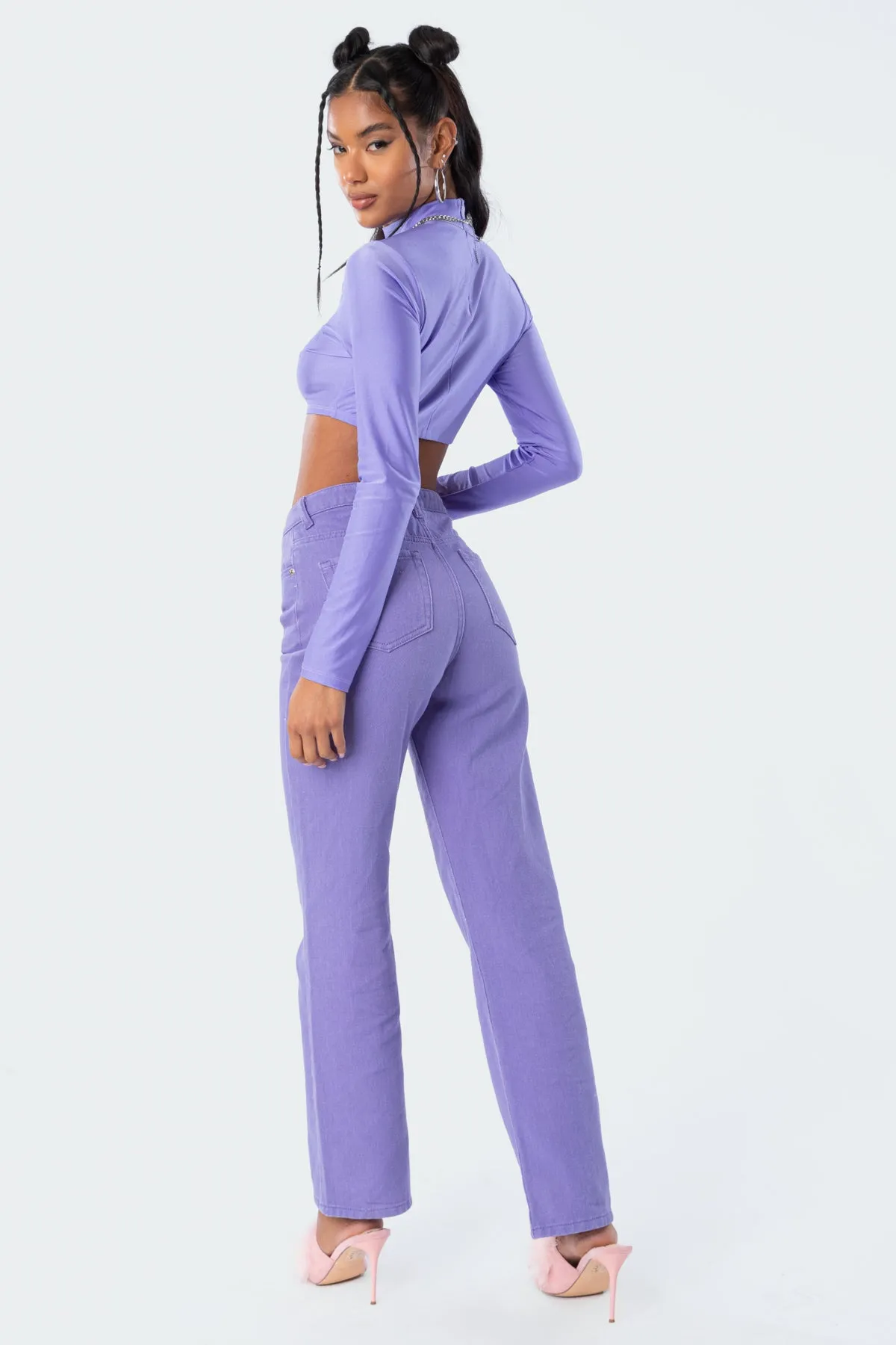 Kimmy Shiny Crop Top sold by Edikted product image thumbnail 2