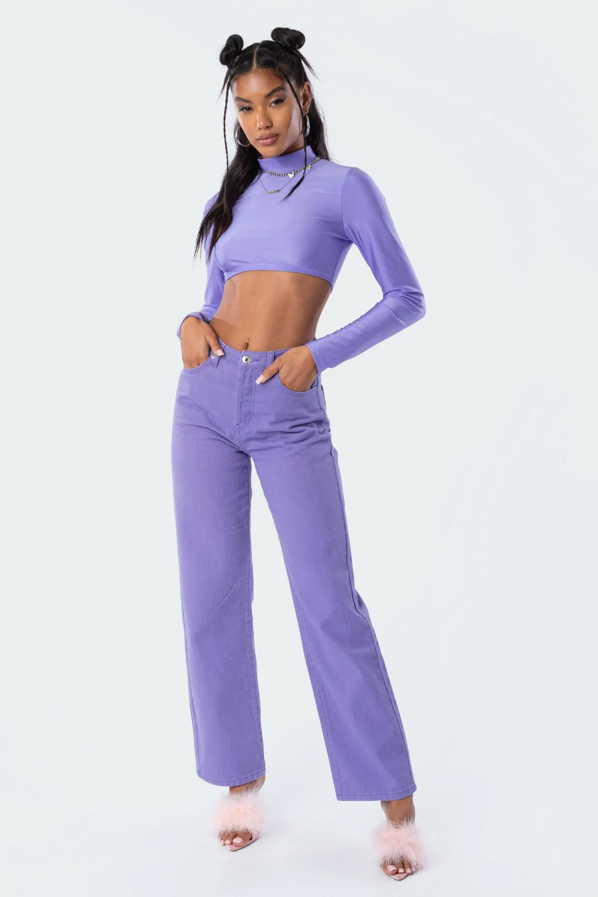 Kimmy Shiny Crop Top sold by Edikted product image thumbnail 4