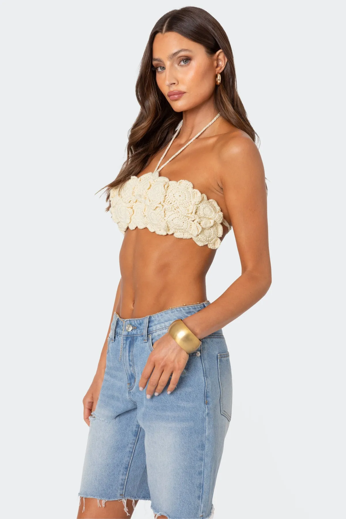 Flower Girl Crochet Crop Top sold by Edikted product image thumbnail 3