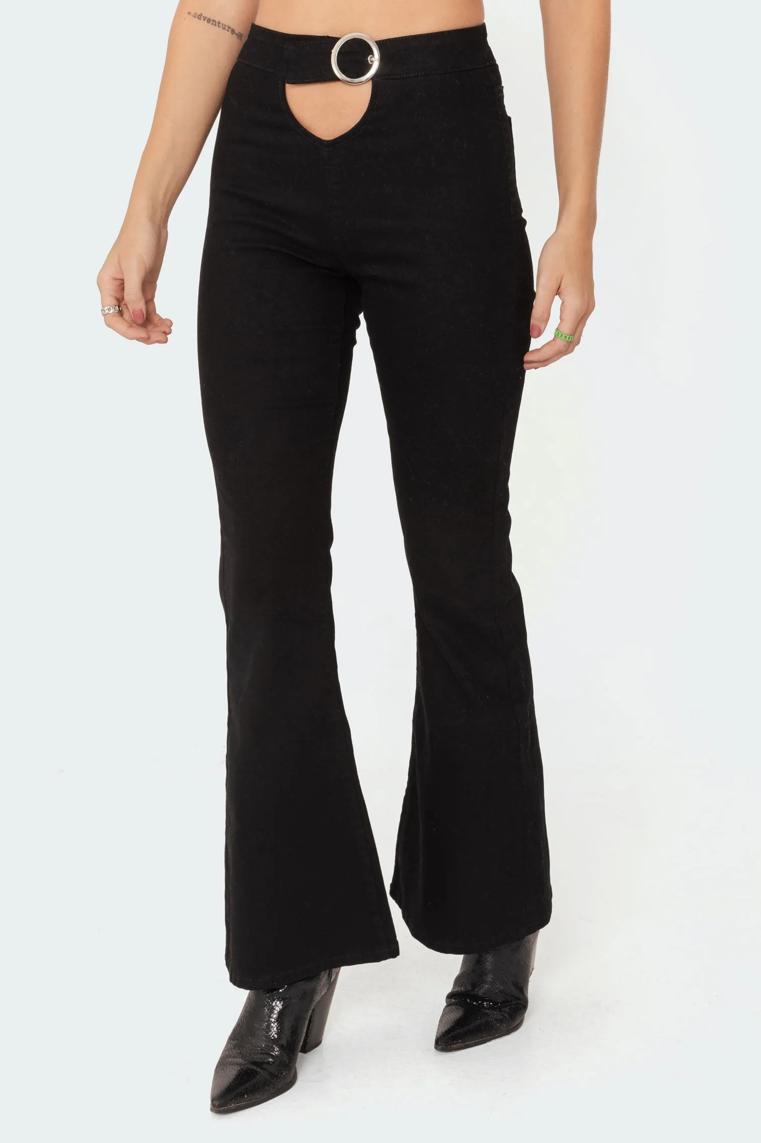 Olympia Cut-Out Flared Jeans sold by Edikted product image thumbnail 3