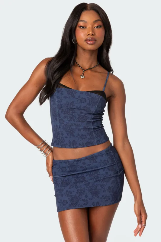 Amal Printed Bra Top sold by Edikted