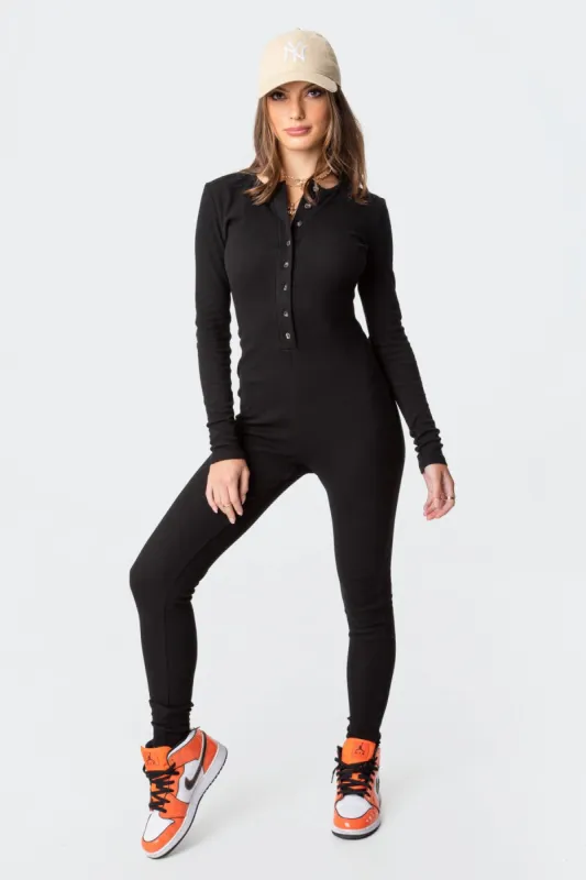 Maddy Ribbed Jumpsuit sold by Edikted