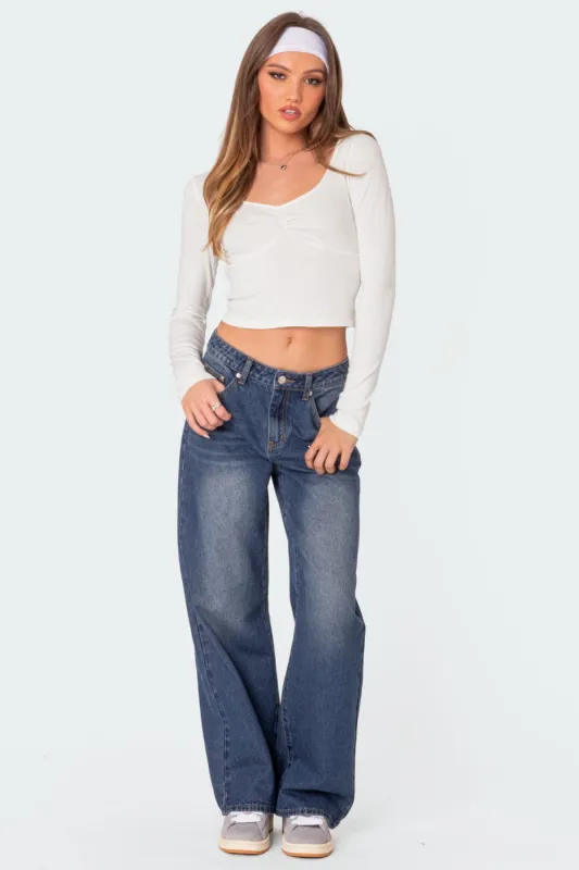 Karie Relaxed Mid Rise Jeans sold by Edikted