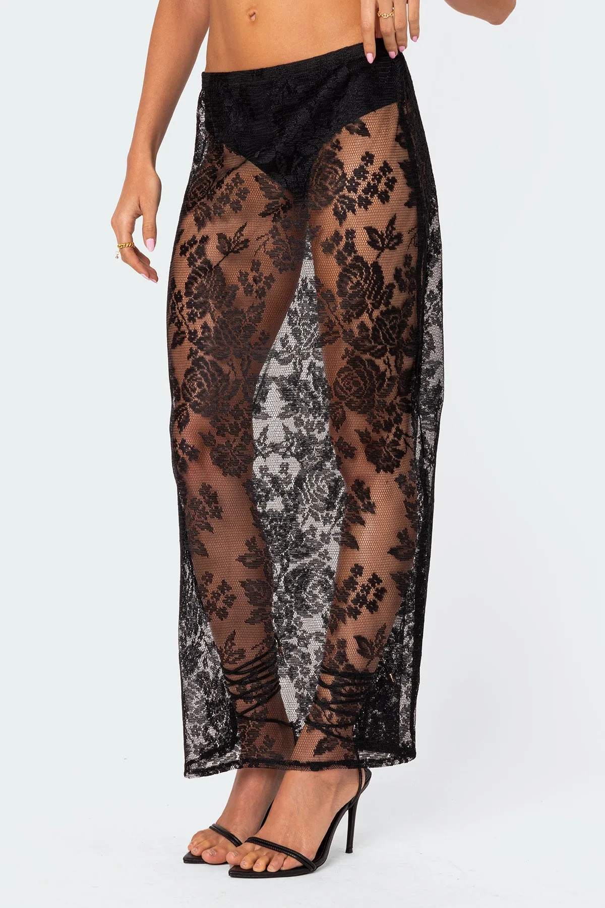 Bess Sheer Lace Maxi Skirt sold by Edikted product image thumbnail 4