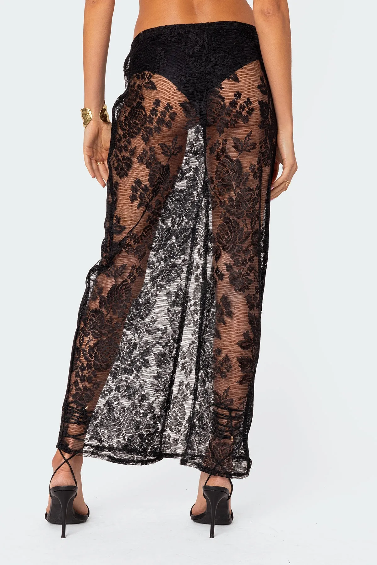 Bess Sheer Lace Maxi Skirt sold by Edikted product image thumbnail 5