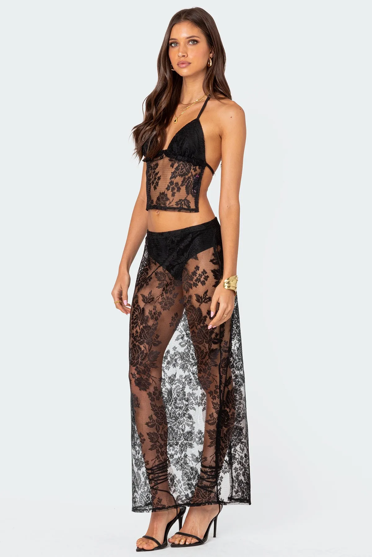Bess Sheer Lace Maxi Skirt sold by Edikted product image thumbnail 3