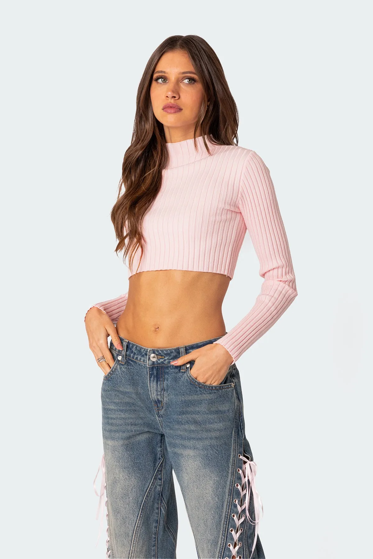 Dolly Knitted Crop Top sold by Edikted product image thumbnail 3