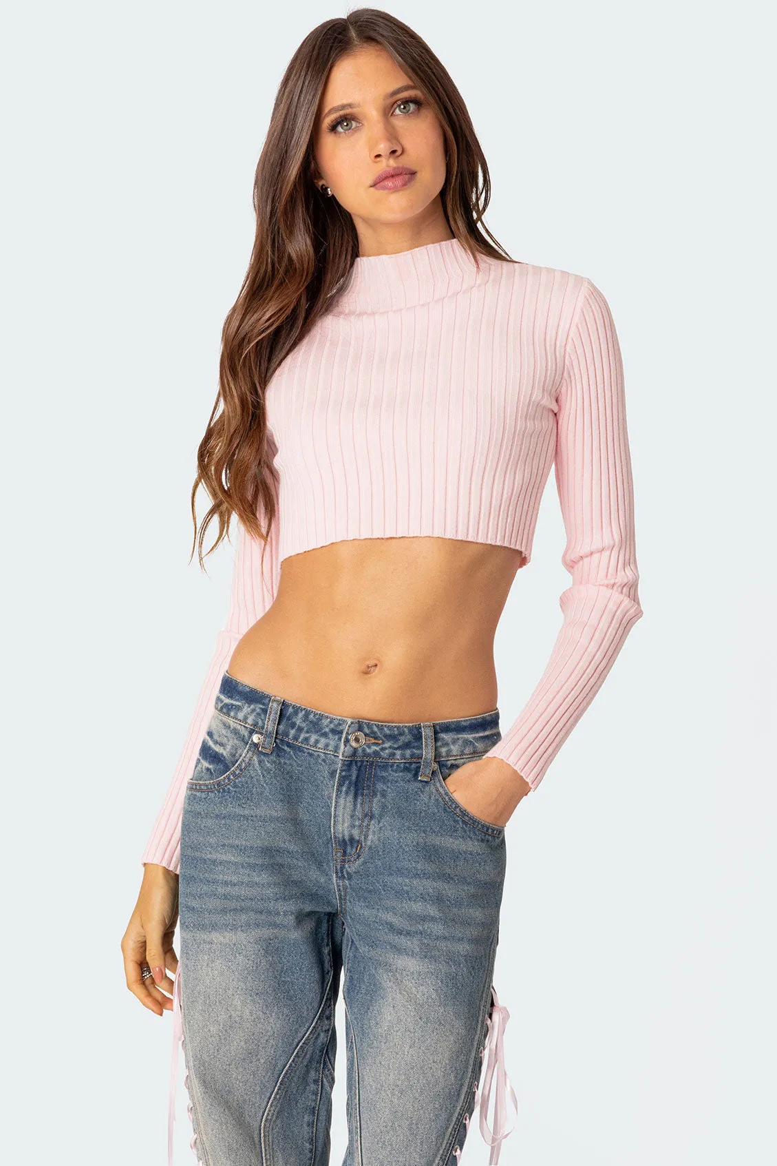 Dolly Knitted Crop Top sold by Edikted