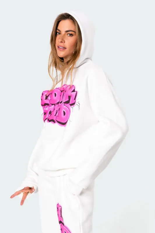 Graphic Tag Hoodie made by Edikted