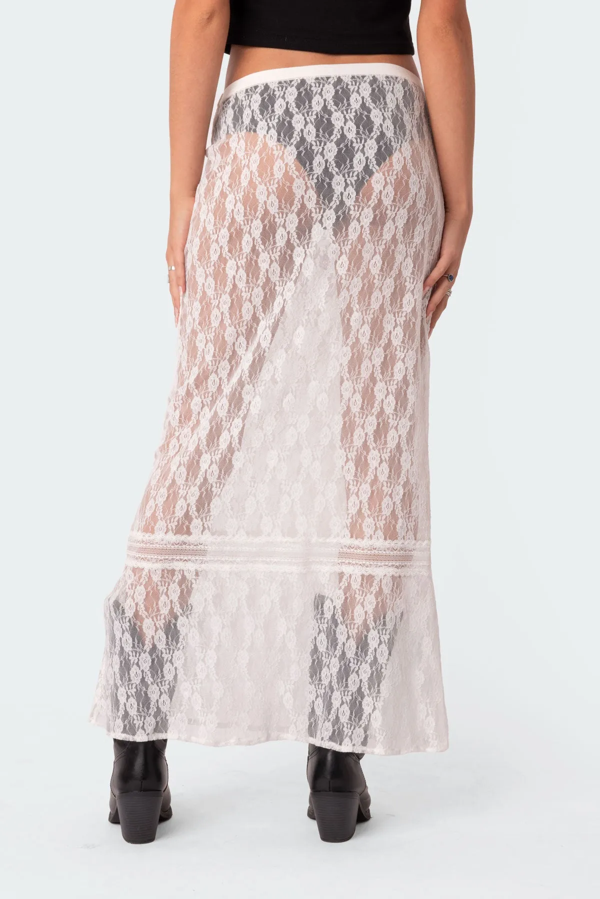 Sandra Sheer Lace Maxi Skirt sold by Edikted product image thumbnail 5