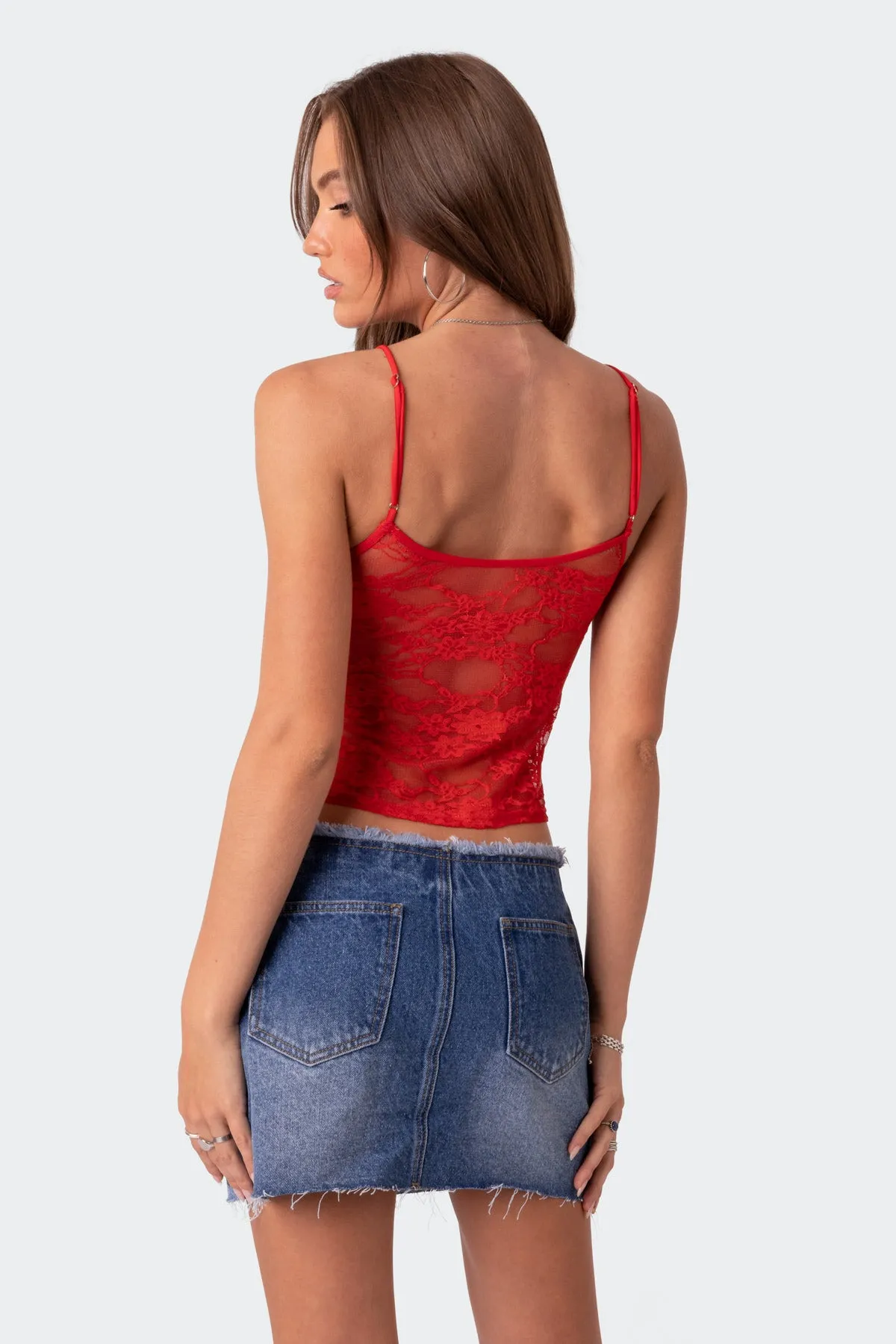 Gianna Sheer Lace Tank Top sold by Edikted product image thumbnail 5